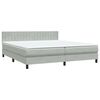 vidaXL Boxspring met matras fluweel lichtgrijs 180x210 cm