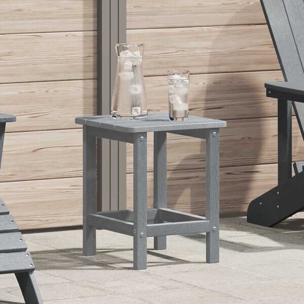 vidaXL Adirondack Zij Tafel Lichtgrijs 38 x 38 x 46 cm HDPE