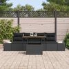 vidaXL Tuin Eetset met kussen met kussen 5 pcs Zwart en Bruin