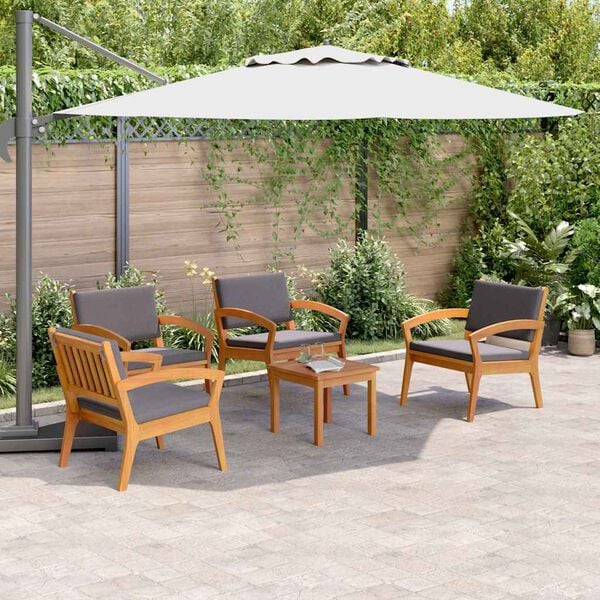 vidaXL Bistroset 5 pcs Bruin 59,5 x 70,5 x 72,5 cm Polyester