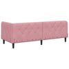 vidaXL Hoekbedframe met matras met hoofdeinde Roze 80 x 200 cm Fluweel