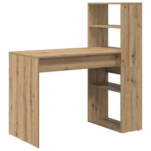 vidaXL Bureau met plank Artisan Eiken 113 x 54 x 120 cm Bewerkt hout