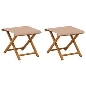 vidaXL Ligstoel 2 st massief eucalyptushout Taupe