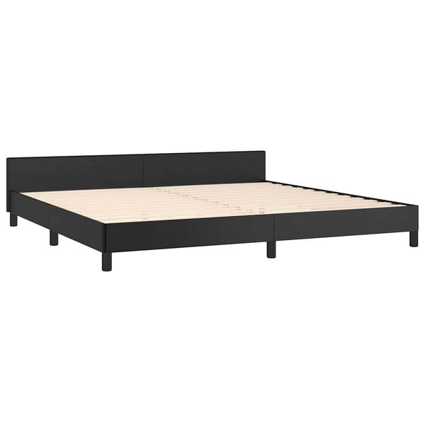 vidaXL Bedframe met hoofdeinde zonder matras 200x200 cm zwart