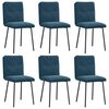 vidaXL Eetkamerstoelen 6 st fluweel blauw