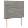 vidaXL Boxspring met matras fluweel lichtgrijs 80x200 cm