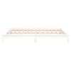 vidaXL Bedframe LED massief hout wit 135x190 cm