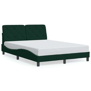 vidaXL Bedframe zonder matras 120x200 cm fluweel donkergroen