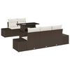 vidaXL Bankstel met kussen 6 pcs Bruin en Cr&egrave;me poly rattan