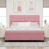 vidaXL Boxspringbed met matras met hoofdeinde Roze 180 x 200 cm Stof