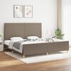 vidaXL Bedframe zonder matras stof taupe 200x200 cm