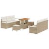vidaXL Tuin Sofa Set 9 st Beige Poly riet