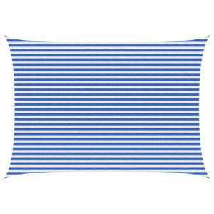 vidaXL Zonneschaduwzeil Blauw en Wit 3,5 x 5 m HDPE