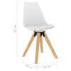 vidaXL Eetkamerstoelen 4 st PP en massief beukenhout wit