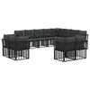 vidaXL Buiten bankenset 12 pcs Zwart en Donkergrijs Polyester