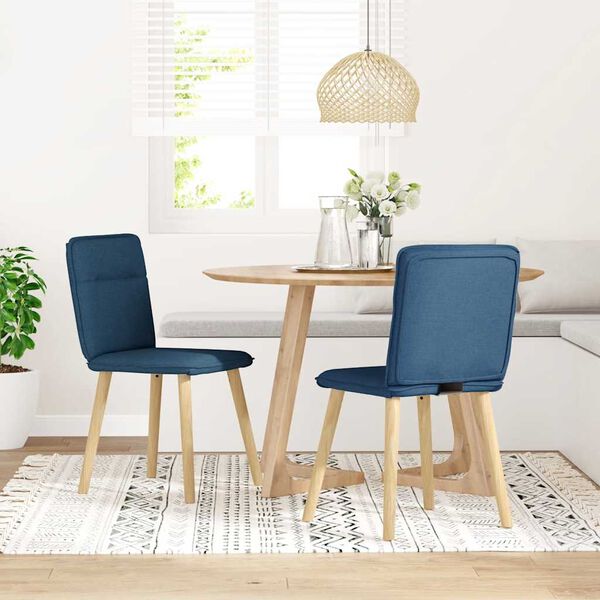 vidaXL Eetkamerstoelen 2 st stof blauw