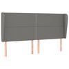 vidaXL Hoofdbord met randen 183x23x118/128 cm stof donkergrijs