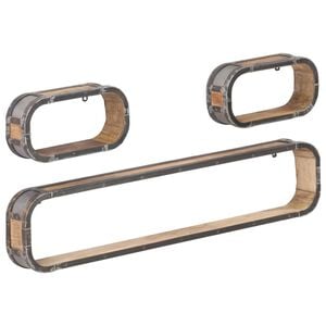 vidaXL 3-delige Wandschappenset massief mangohout