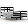 vidaXL Bedframe massief hout zwart 140x200 cm