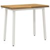 vidaXL 110 x 55 x 75 cm Massief Acaciahout Wit Rechthoekig