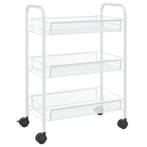 vidaXL Keukentrolley 3-laags 46x26x54 cm ijzer wit