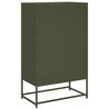 vidaXL Hoge kast 68x39x111,5 cm staal olijfgroen