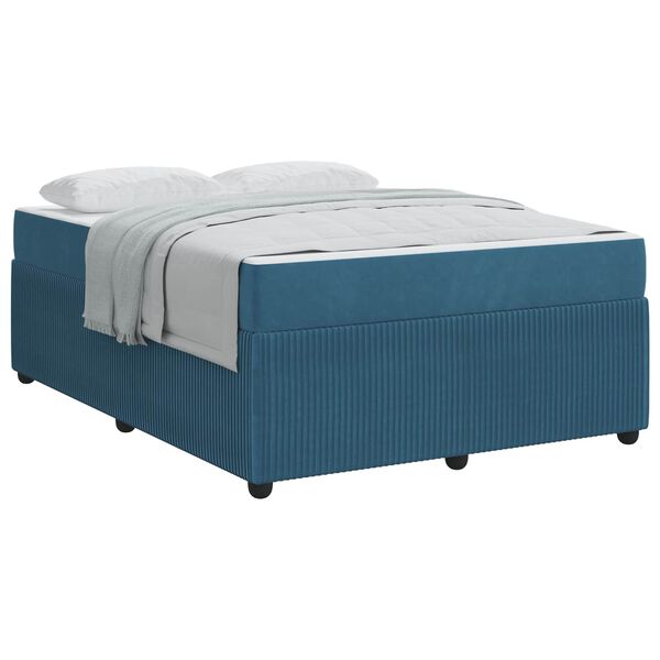 vidaXL Bedframe met matras Blauw 140 x 200 cm Stof