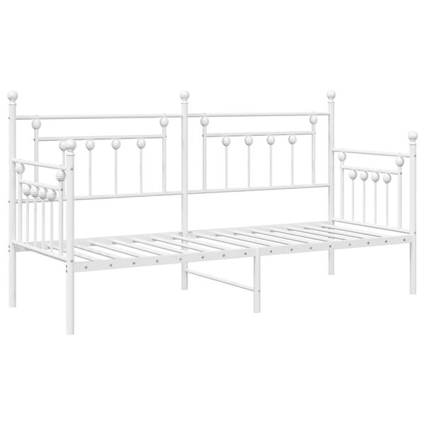 vidaXL Bedframe voor een daybed Wit 75 x 190 cm Staal