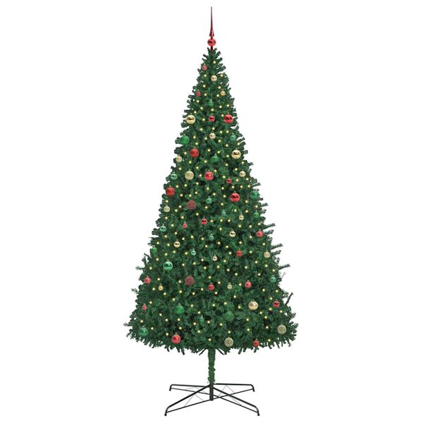 vidaXL Kerstboom met decoratieve touwlichten Groen 400 cm PVC