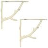 vidaXL Wandplankbeugels 2 st Antiek wit 14 x 14 x 4 cm Staal