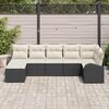 vidaXL Tuin Sofa Set 7 pcs Zwart Poly riet