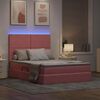 vidaXL Opbergbed met LED met matras met LED Roze 140 x 200 cm Fluweel