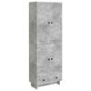 vidaXL Kastenset 2 pcs Betongrijs 66 x 34,5 x 95 cm Bewerkt hout