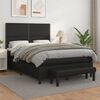 vidaXL Boxspring met matras kunstleer zwart 140x190 cm