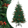 vidaXL Kunstkerstboom met scharnieren dennenappels en bessen 120 cm