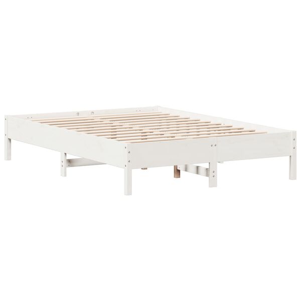 vidaXL Bedframe zonder matras massief grenenhout wit 160x200 cm