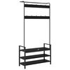 vidaXL Kapstok met plank Zwart Eiken 95 x 34 x 184 cm Bewerkt hout