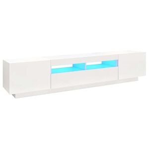 vidaXL Tv-meubel met LED-verlichting 200x35x40 cm wit