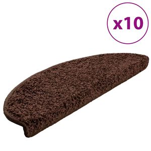 vidaXL Trapmatten 10 st 65x21x4 cm Bruin Halfrond Groot