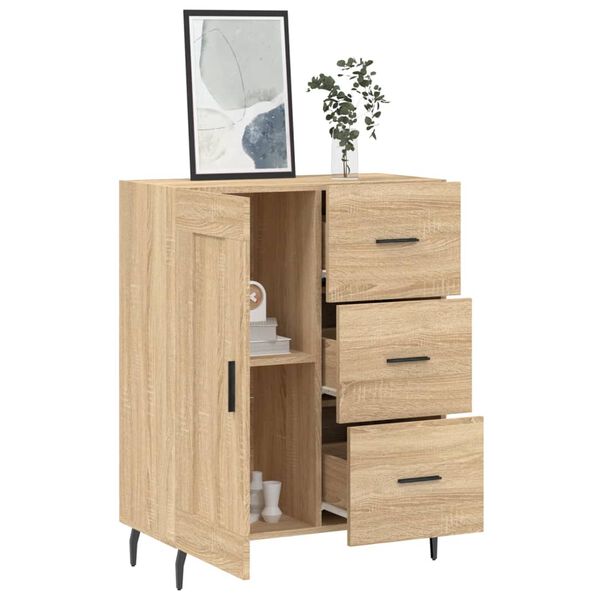 vidaXL Dressoir 69,5x34x90 cm bewerkt hout sonoma eikenkleurig