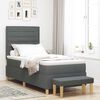 vidaXL Boxspring bed met matras Donkergrijs 80 x 200 cm Stof
