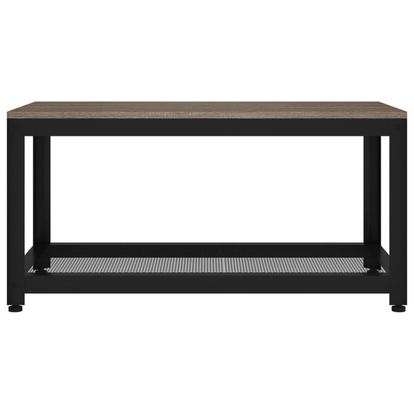 vidaXL Salontafel 90x45x45 cm MDF en ijzer grijs en zwart