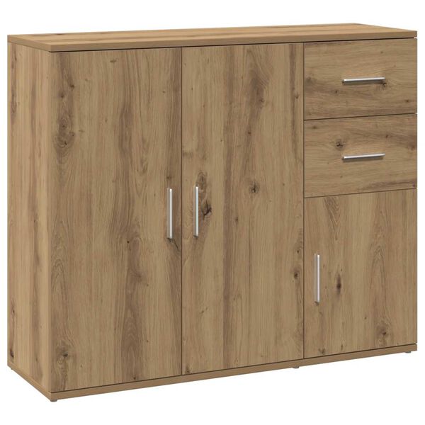 vidaXL Dressoir Artisan Eikenhout 91x29,5x75 cm Bewerkt Hout