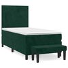 vidaXL Boxspring met matras fluweel donkergroen 90x190 cm