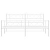 vidaXL Bedframe met hoofd- en voeteneinde metaal wit 183x213 cm