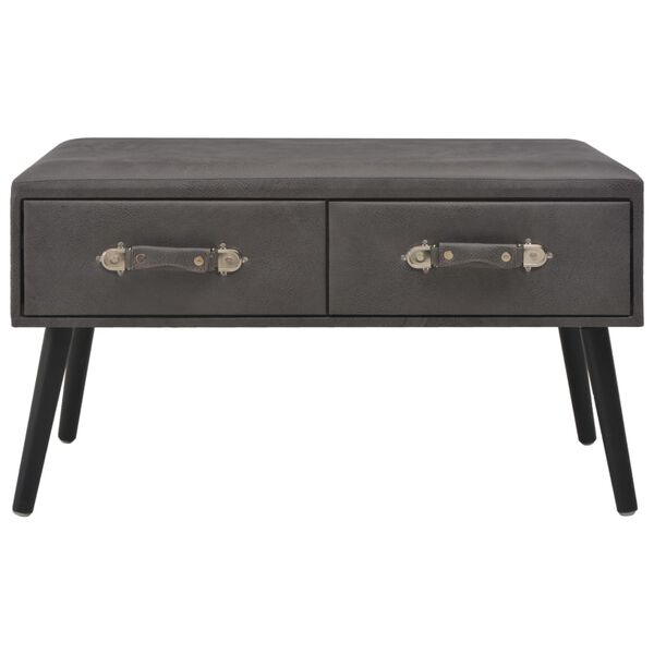 vidaXL Bank met lades 80 cm kunstleer grijs