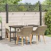 vidaXL Tuin eettafelset met kussen 5 pcs Beige poly rattan