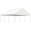 vidaXL Prieel met dak 6,69x5,88x3,75 m polyetheen wit