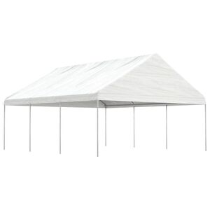 vidaXL Prieel met dak 6,69x5,88x3,75 m polyetheen wit