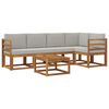 vidaXL Buiten bankenset met kussen 6 pcs Natuurlijk en Lichtgrijs